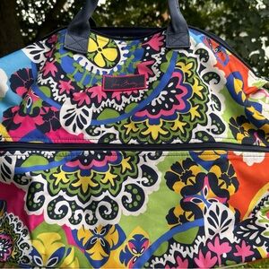 Vera Bradley Red and Pink Travel Bag with Vibrant Design